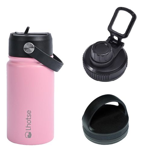 Botella Térmica Niño Hydro 360ml Rosado + 2 Tapas Lhotse-0
