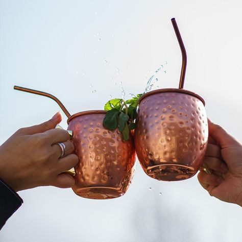 Set 4 Vasos Moscow Mule Mug Cobre + Bombillas Simplit-7