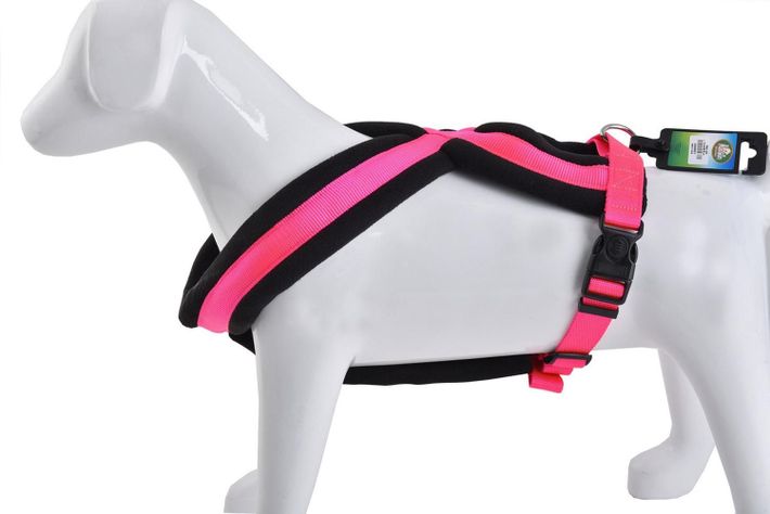 Arnés Cruzado Acolchado Talla M Fucsia Perros Mascan-2