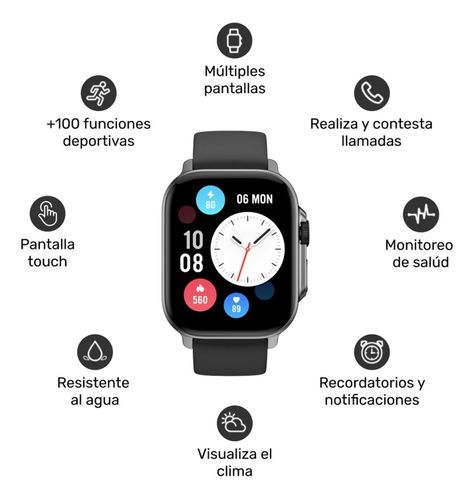 Reloj Smartwatch Lhotse Connect S03 42mm Black-2