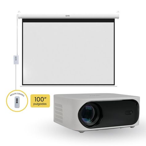Proyector Portatil Orion 12000lm + Telón 100" Eléctrico LEVO-0