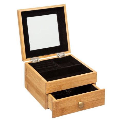 Joyero De Bambu Con Espejo 15X15X9 Cm 5Five-0