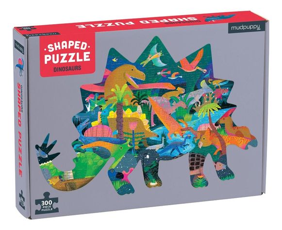 Puzzle 300Pcs Con Forma Dinosaurios Mudpuppy-1