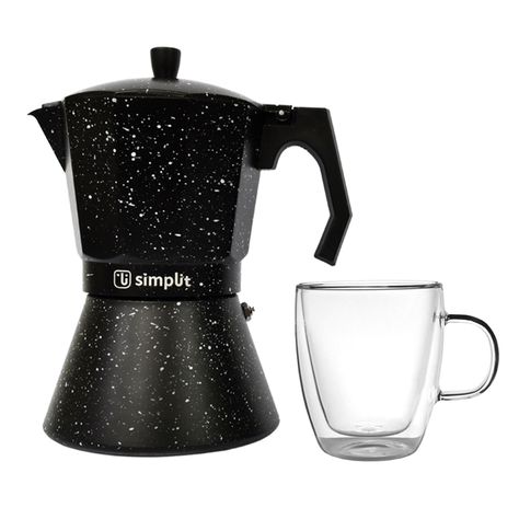 Pack Cafetera Italiana 12 Tazas + Taza Doble Pared 350 Ml-0