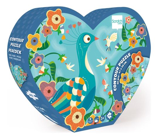 Puzzle 40Pcs Con Forma Pavo Real Scratch Europe-2