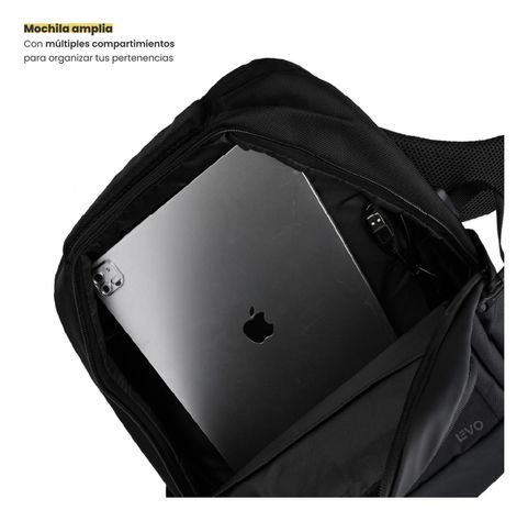 Mochila de viaje Notebook WOLF Negra 15,6" LEVO-2