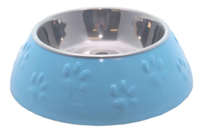 Plato Huellitas Celeste Para Perro S Mascan-1