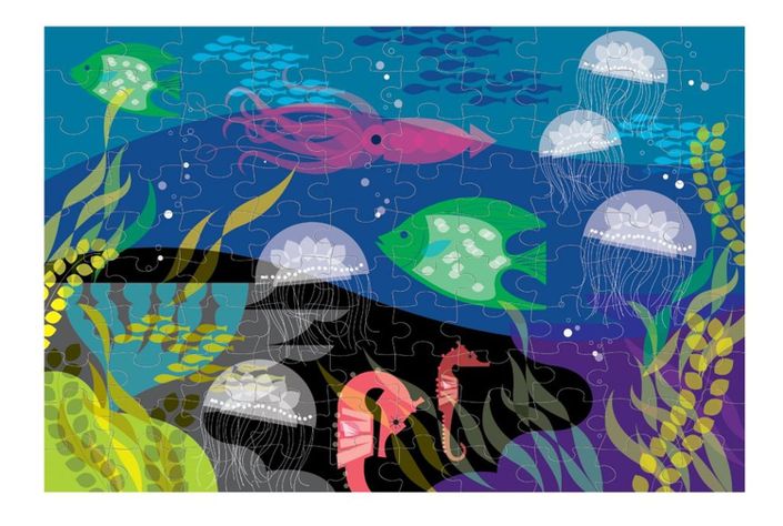 Puzzle 100Pcs Brilla En La Oscuridad Bajo El Mar Mudpuppy-0