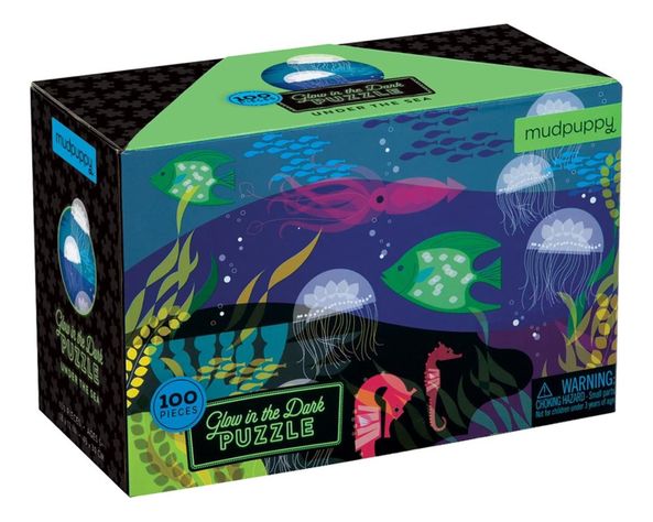 Puzzle 100Pcs Brilla En La Oscuridad Bajo El Mar Mudpuppy-2
