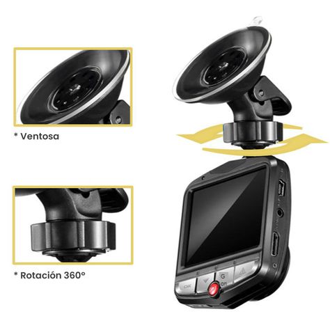 Cámara Camtek Dvr Hd 1080P Autos Gt300 Nocturna Negra-2