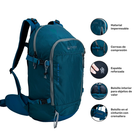 Mochila Deportiva Outdoor Trekking Himalaya 22Lt Lhotse Blue-1