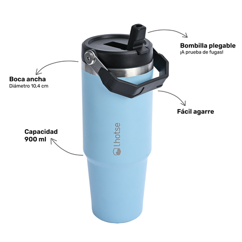 Botella Térmica Insulada Lhotse Travel Mug 900ml Blue-3