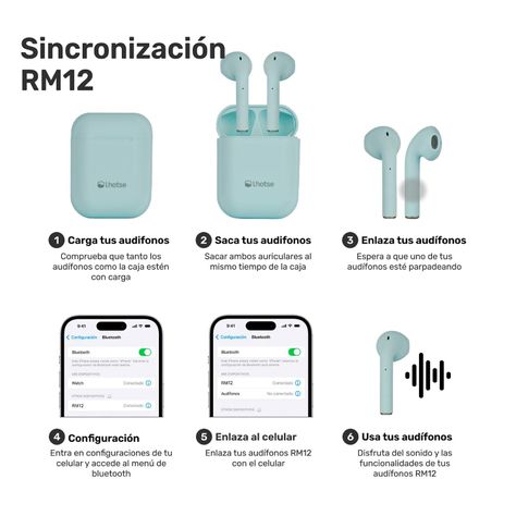 Audífonos Lhotse Bluetooth Inalámbrico Rm12 Celeste-7