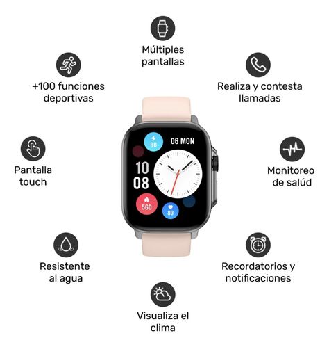 Reloj Smartwatch Lhotse Connect S03 42mm Pink-2