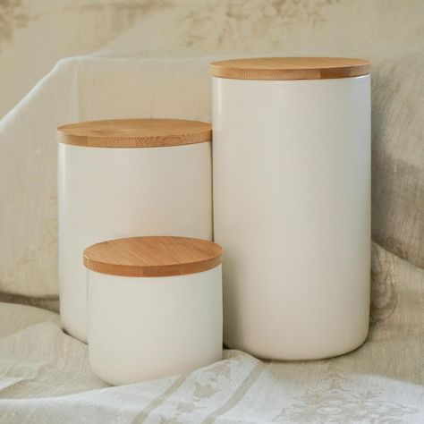 Contenedor de Cerámica Hermético Tapa Madera M Simplit-1