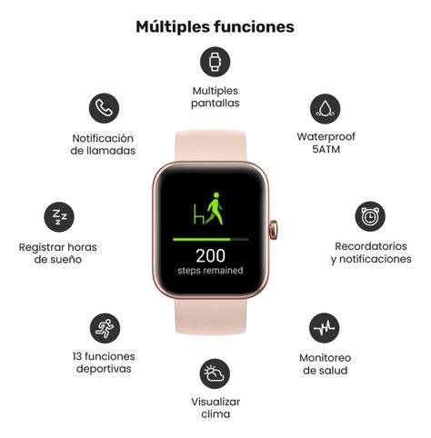 Reloj Smartwatch Lhotse Live 206 42mm Pink-2