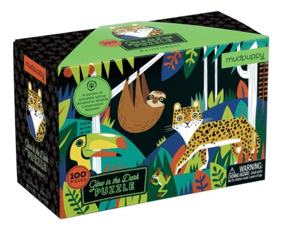 Puzzle 100Pcs Que Brilla En La Oscuridad, La Selva Mudpuppy-2