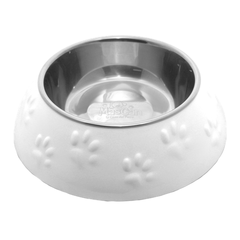 Plato Huellitas Blanco Para Perro M Mascan-1