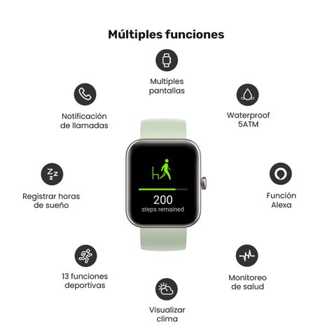 Pack Smartwatch Live 206 mini 40mm Green + Audifono RM12-2