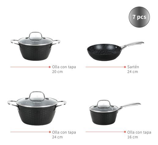 Pack Batería Copper 7Pz + Set 12 Utensilios Calipso Simplit-2