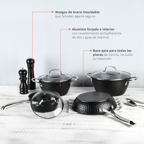 Pack Batería Copper 7Pz + Set 12 Utensilios Calipso Simplit-4