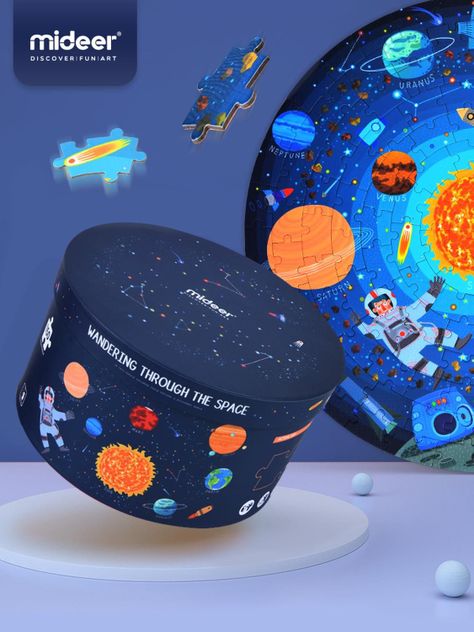 Puzzle 150Pcs Redondo Vagando En El Espacio MiDeer-1