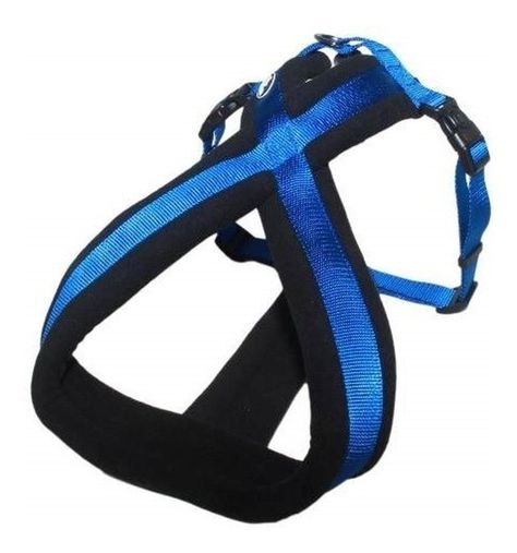 Arnés Cruzado Acolchado Talla M Azul Perros Mascan-1