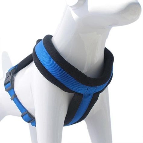 Arnés Cruzado Acolchado Talla M Azul Perros Mascan-2