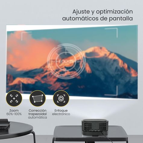 Proyector Portatil Lumix 9000lm + Telón Mural 100" LEVO-3