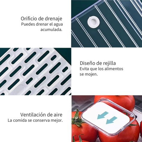 Organizador Refrigerador Con Drenaje Grande Simplit-4