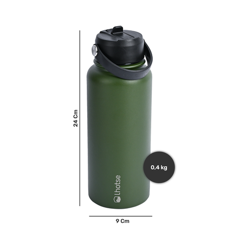 Botella Térmica Hydro Verde 960ml + 2 Tapas Lhotse-4