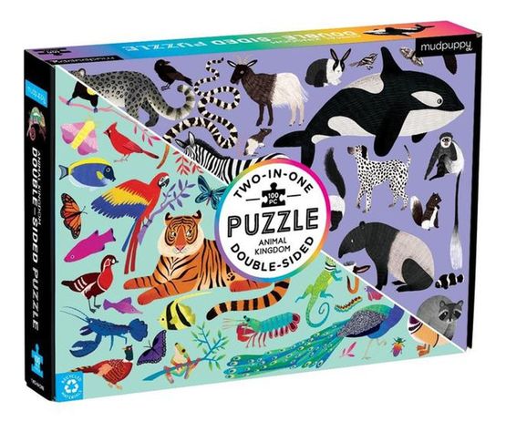 Puzzle 100Pcs Doble Mundo Animal Mudpuppy-0