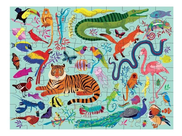 Puzzle 100Pcs Doble Mundo Animal Mudpuppy-1