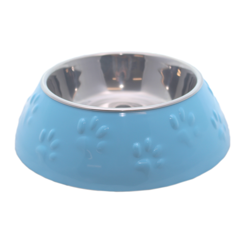 Plato Huellitas Celeste Para Perro M Mascan-1
