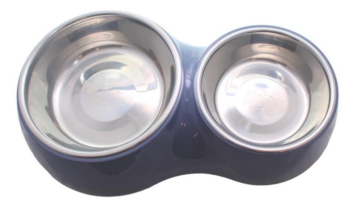 Plato Comida Agua Azul Marino Para Perro L Mascan-0