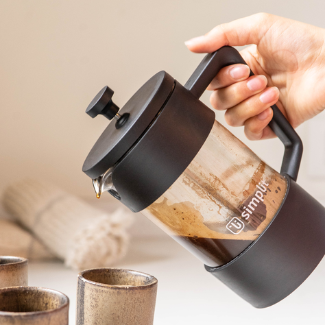 Cafetera Prensa Francesa Negra 600 Ml Simplit-7