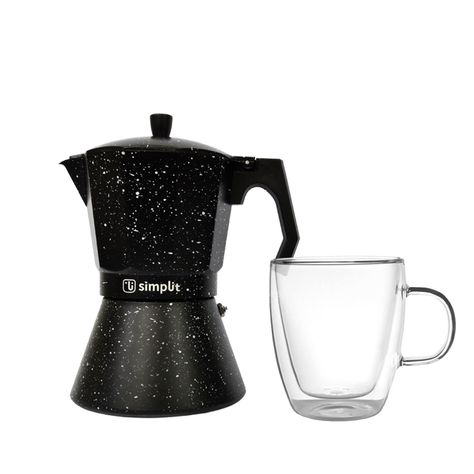 Pack Cafetera Italiana 4 Tazas + Taza Doble Pared 350 Ml-0