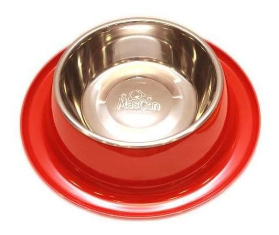 Plato Melamina Anti-hormigas Rojo Talla M Perro Mascan-0