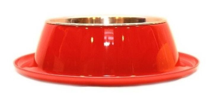 Plato Melamina Anti-hormigas Rojo Talla M Perro Mascan-1