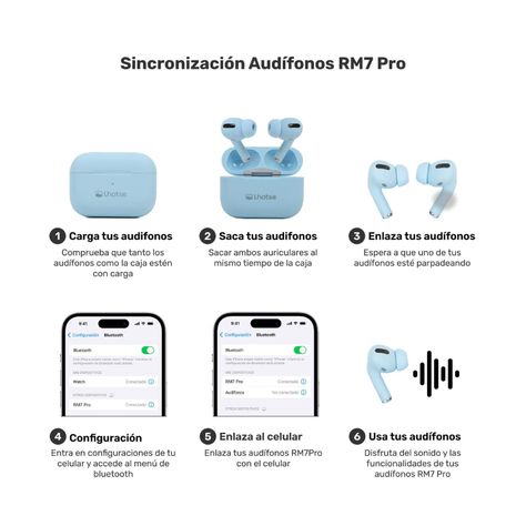 Audífonos Lhotse RM7 Pro Inalámbrico Celeste-8