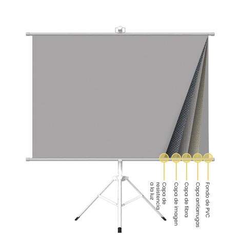 Proyector Led Portátil 360º + Telón Mural 60 pulgadas Levo-5