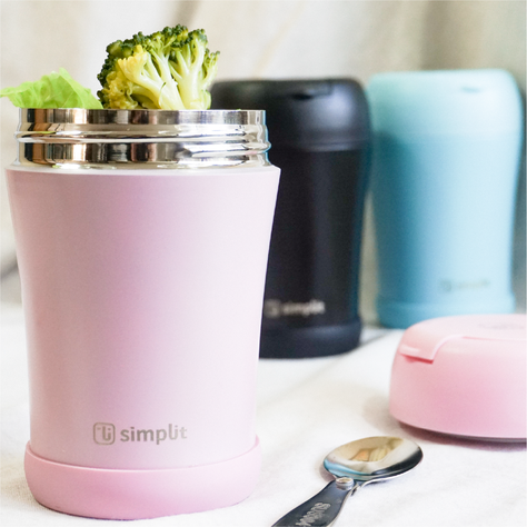 Pack 2 Termos De Comida 400ml Rosado Y Azul Simplit-6