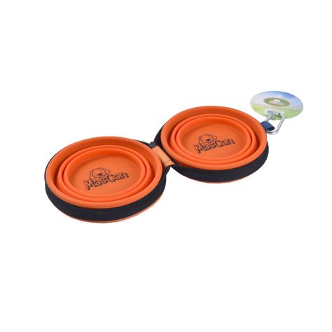 Plato Plegable Silicona Doble Naranjo Talla S Perro-0