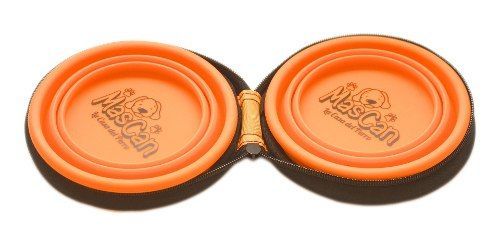 Plato Plegable Silicona Doble Naranjo Talla S Perro-4