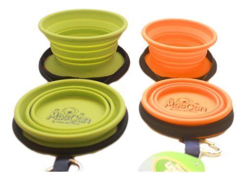 Plato Plegable Silicona Doble Naranjo Talla S Perro-8