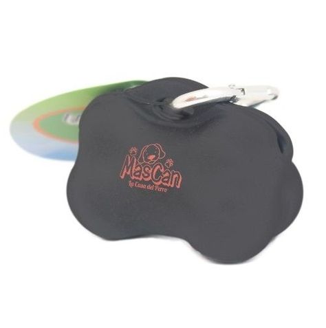 Porta Bolsas Sanitarias Hueso Negro Perro Mascan-0