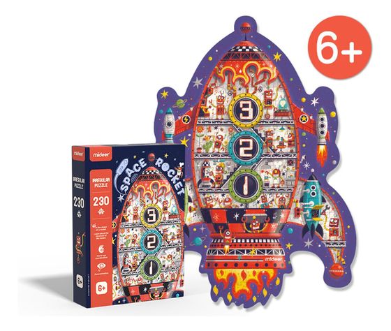 Puzzle Con Forma Cohete Espacial MiDeer-1