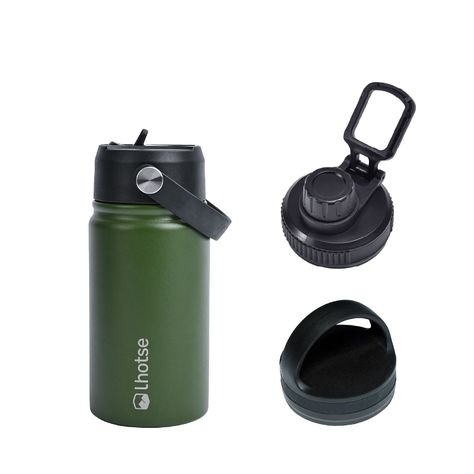 Botella Térmica Niño Hydro 360ml Verde + 2 Tapas Lhotse-0