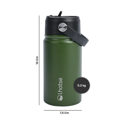Botella Térmica Niño Hydro 360ml Verde + 2 Tapas Lhotse-4