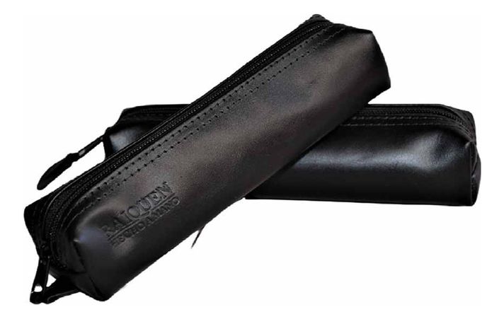 Estuche Cuero Multiuso Tubo Negro Hecho a Mano Raiquen-1
